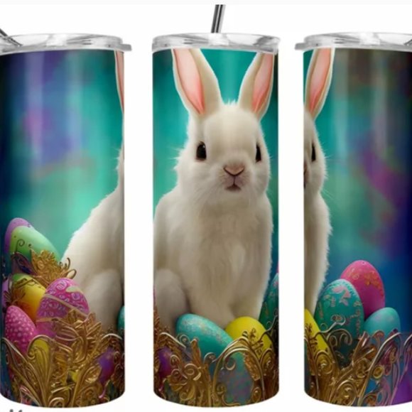 EASTER TUMBLER CUP - Choose Design -20 oz Skinny Stainless steel w Lid NWT - Picture 1 of 4